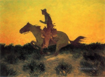  sonne - gegen den Sonnenuntergang Frederic Remington Cowboy
